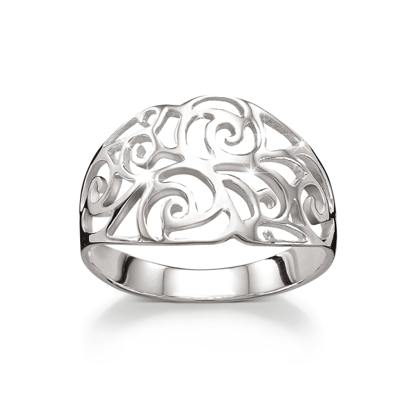 Sterling Silver Open Scroll Ring