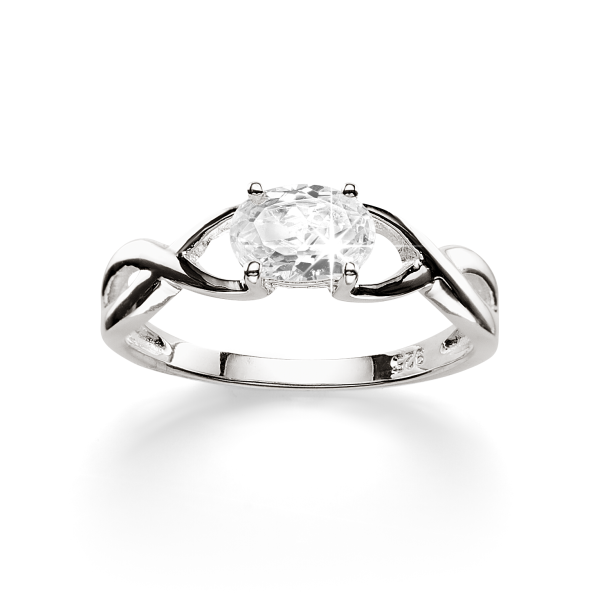 Sterling Silver Oval Cubic Zirconia Ring