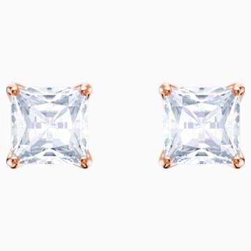 Swarovksi Attract Stud Pierced Earrings, White, Rose-gold tone plated
