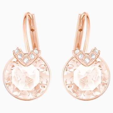 Swarovksi Bella V Pierced Earrings Pink Rose gold tone plated