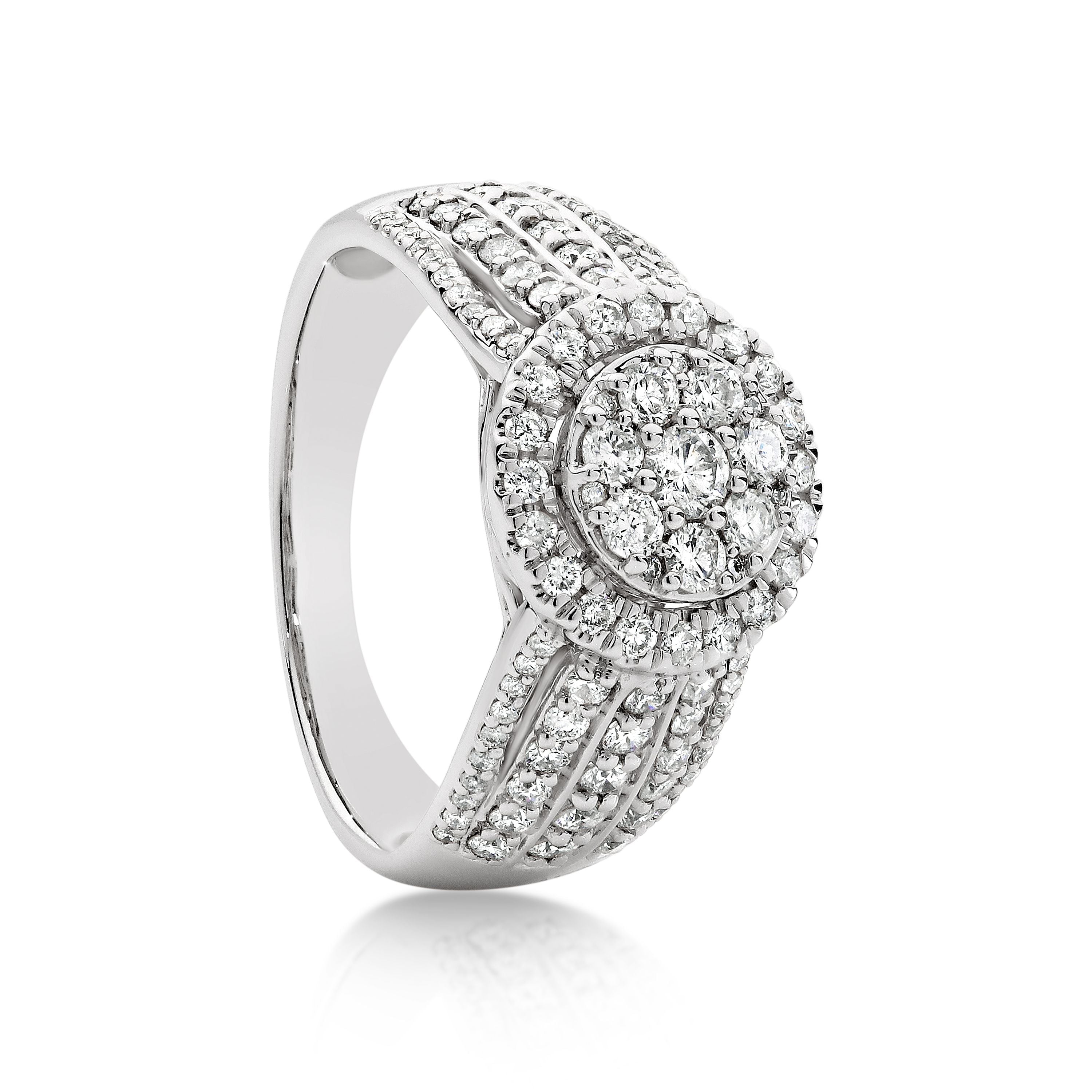 9ct White Gold 1.00ct (HI/I2-3) Diamond Ring (7254113779876)