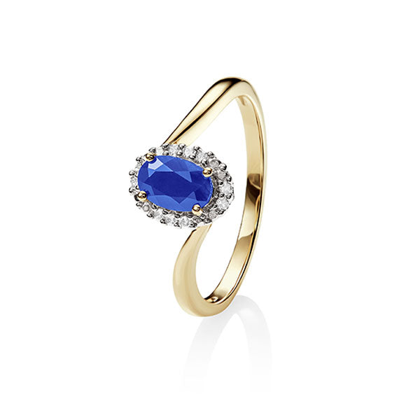9Ct Gold Sapphire & Diamond Ring
