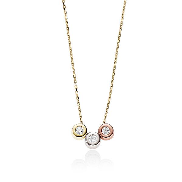 9Ct Gold Tri Tone Cubic Zirconia Necklet