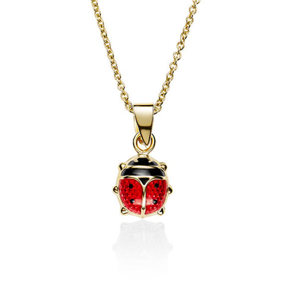 9Ct Gold Enamel Ladybird Pendant