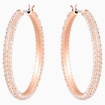 Swarovksi Stone Hoop Pierced Earrings, Pink, Rose-gold tone plated