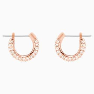 Swarovksi Stone Pierced Earrings, Pink, Rose-gold tone plated