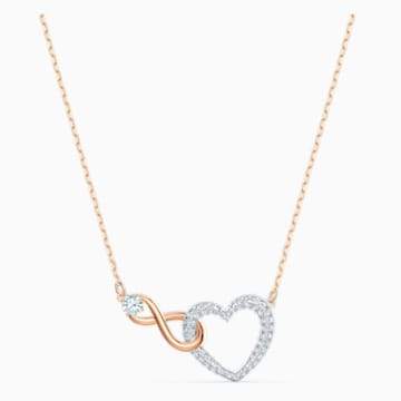 Swarovksi Swarovski Infinity Heart Necklace, White, Mixed metal finish