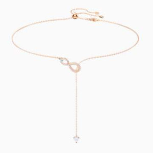 Swarovksi Swarovski Infinity Y Necklace, White, Rose-gold tone plated