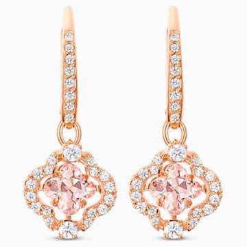 Swarovksi Swarovski Sparkling Dance Clover Pierced Earrings, Pink, Rose-gold tone plated