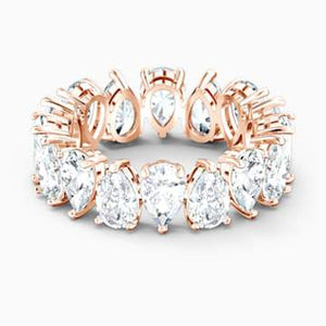 Swarovksi Vittore Pear Ring, White, Rose-gold tone plated