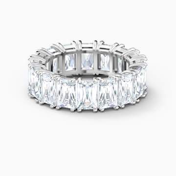 Swarovksi Vittore Wide Ring, White, Rhodium plated